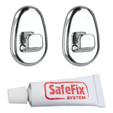 Seinäkoukku kromi Safe-Fix + liima
