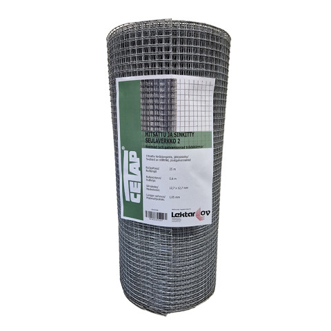 Seulaverkko Cetap hitsattu 2 silmä 12,7 mm, 0,6 x 25 m