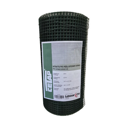 Hitsattu verkko PVC Cetap 0,5 x 25 m 12,7 mm x 12,7 mm