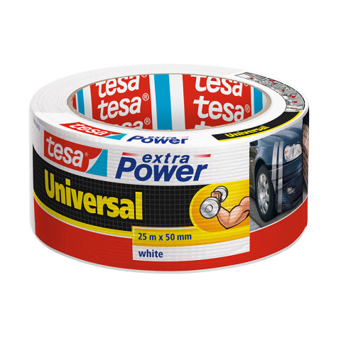 Kangasteippi tesa Universal 25m x 50 mm valkoinen