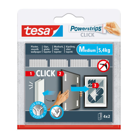 Tarraliuska tesa Powerstrips Click M 4kpl