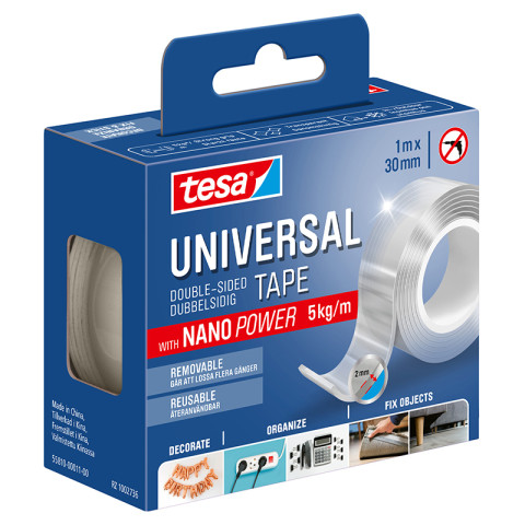 Kaksipuolinen teippi Nano Power 1 m x 30 mm tesa