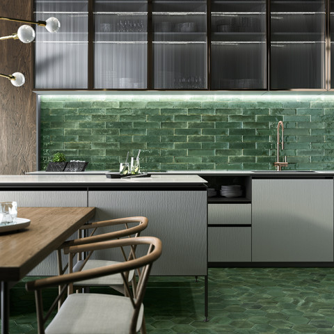 Seinälaatta Hope 7 x 30 Olive glossy