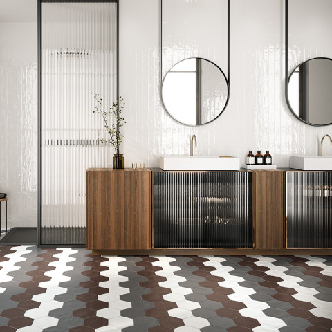 Seinälaatta Hope 6 x 25 Brick White glossy