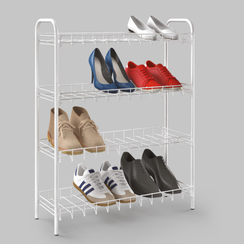 Kenkähylly valkoinen 4 tasoa