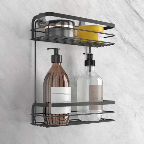 Suihkuhylly 2-tasoinen Lava 26 x 10 x 30 cm