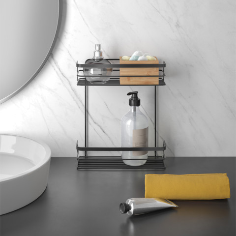 Suihkuhylly 2-tasoinen Lava 26 x 10 x 30 cm